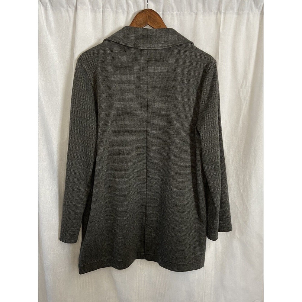 Madewell Blazer Oversized Jacket Knit Glen Plaid Black Gray Women's Size L - Picture 2 of 8